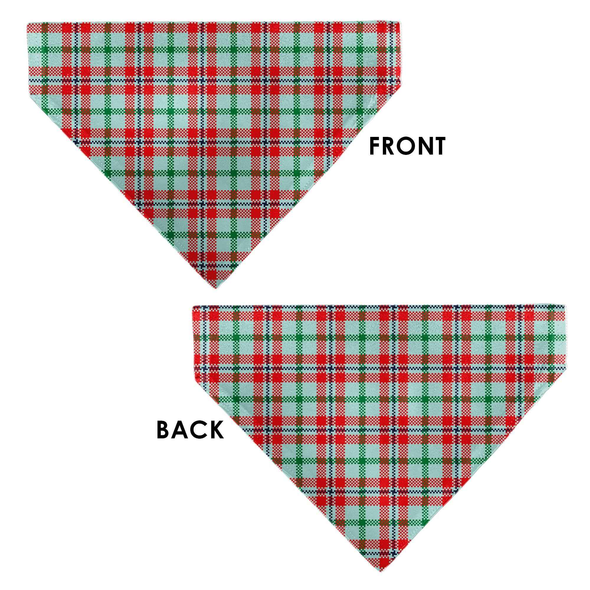 Buckle-Down Holiday Pajama Plaid Beige/Red/Green Over-the-Collar Dog Bandana