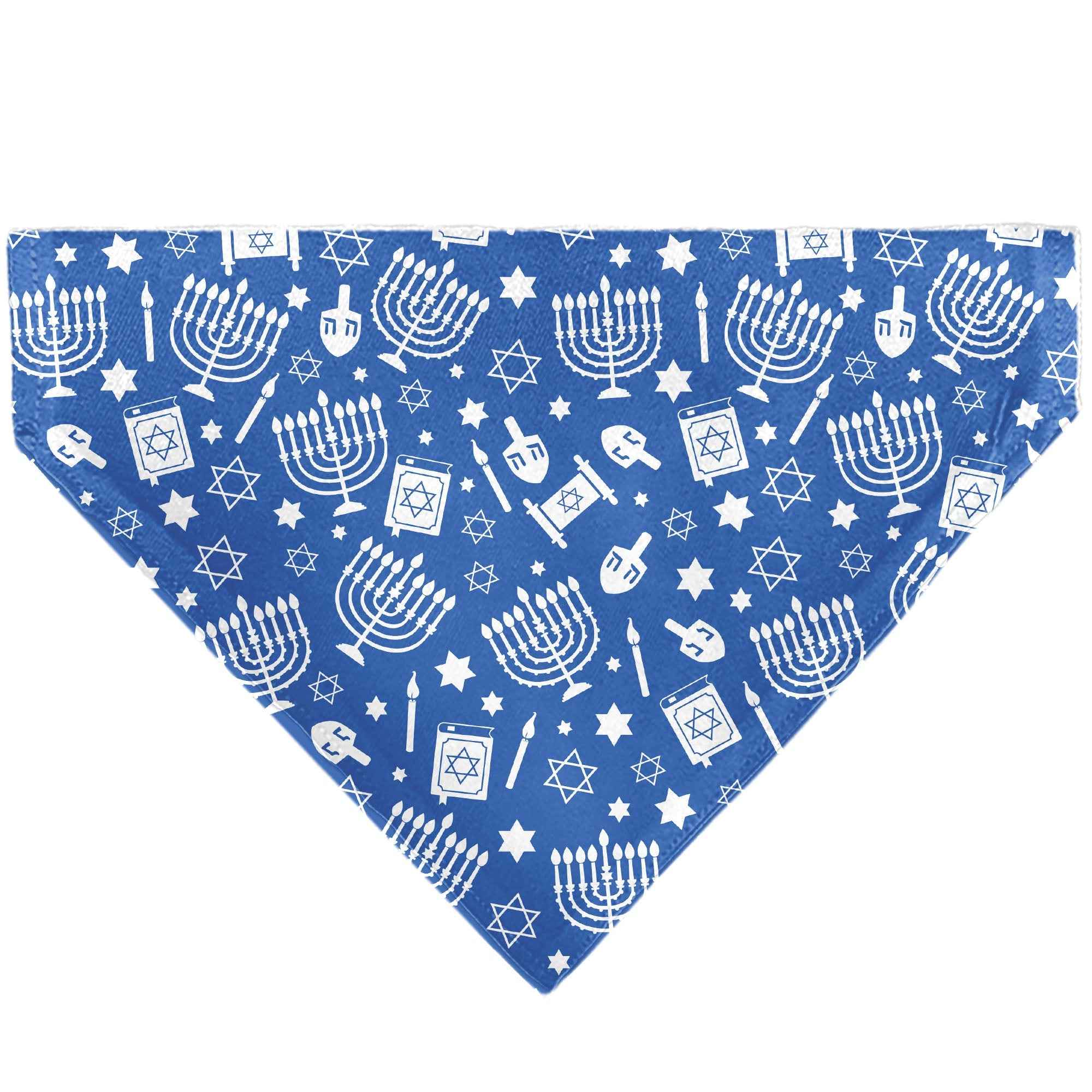 Buckle-Down Hanukkah Holiday Symbols Blue/White Over-the-Collar Dog Bandana