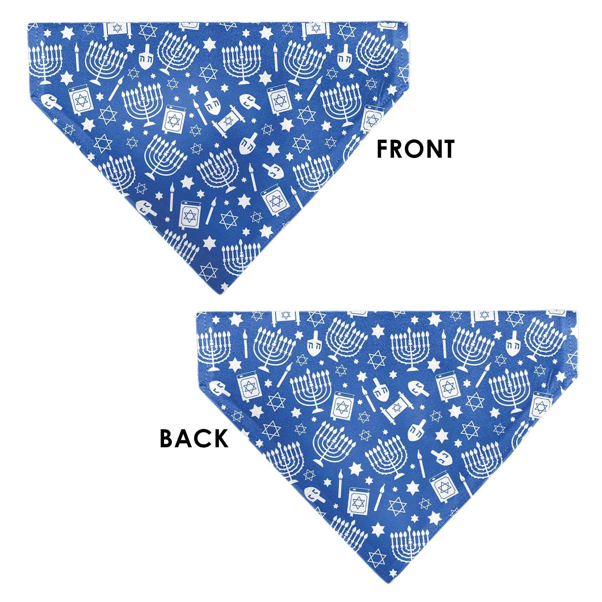 Buckle-Down Hanukkah Holiday Symbols Blue/White Over-the-Collar Dog Bandana