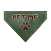 Pet Bandana - PET ME Text and Paw Olive/Pinks/Brown