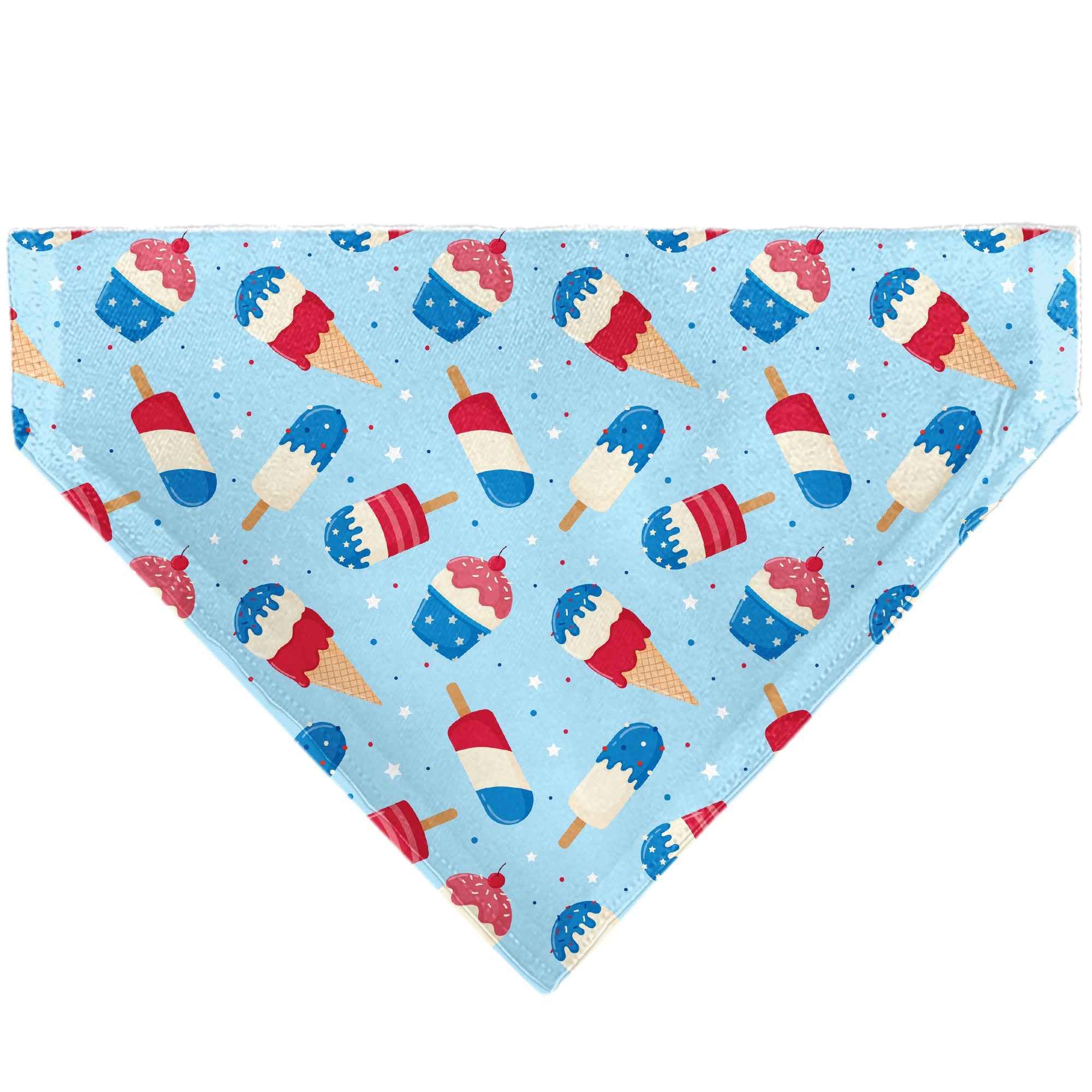Buckle-Down Stars and Stripes Desserts Scattered Baby Blue/Red/White/Blue Over-the-Collar Dog Bandana