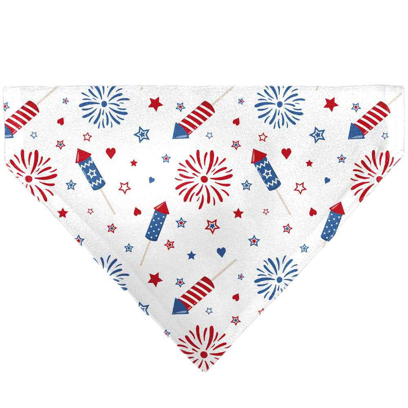 Buckle-Down Stars and Stripes Fireworks White/Blue/Red Over-the-Collar Dog Bandana