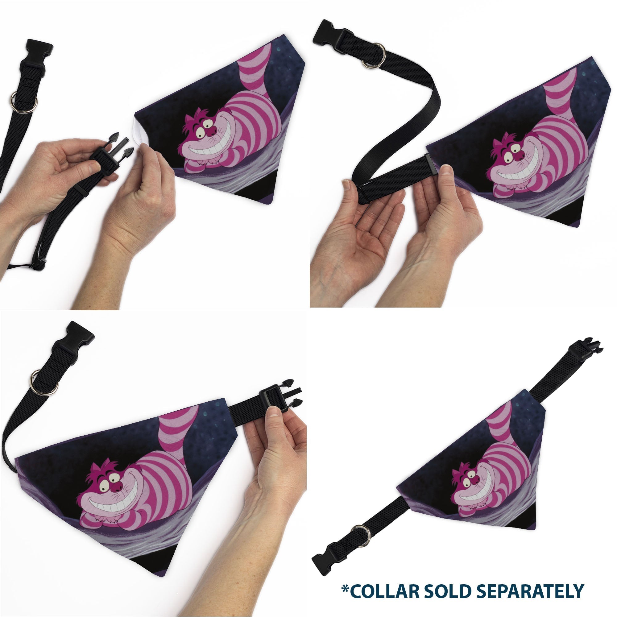 Pet Bandana - Alice in Wonderland Cheshire Cat Smiling Pose 