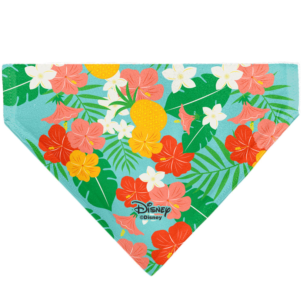 Pet Bandana - Lilo & Stitch Stitch Hang Loose Pose Floral Collage Blue 