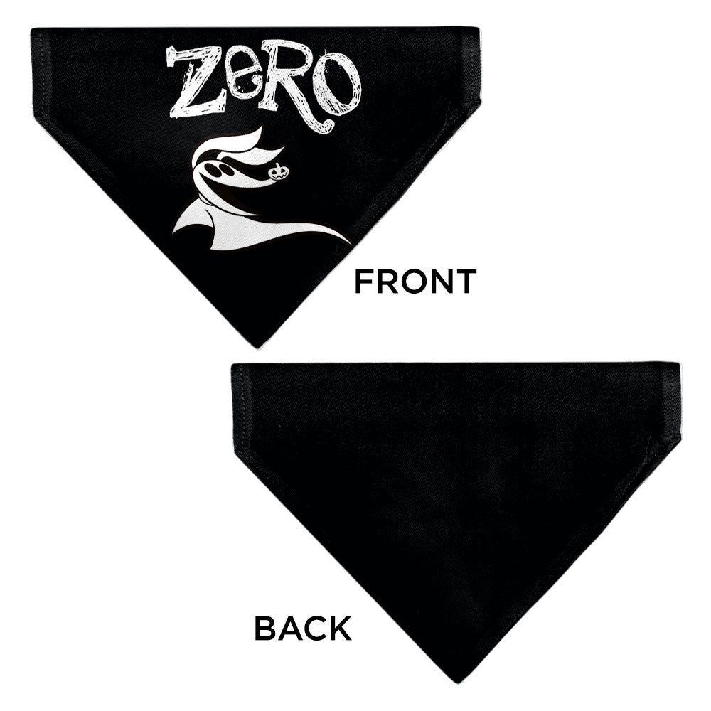 Pet Bandana - Nightmare Before Christmas ZERO Smiling Pose Black/White 