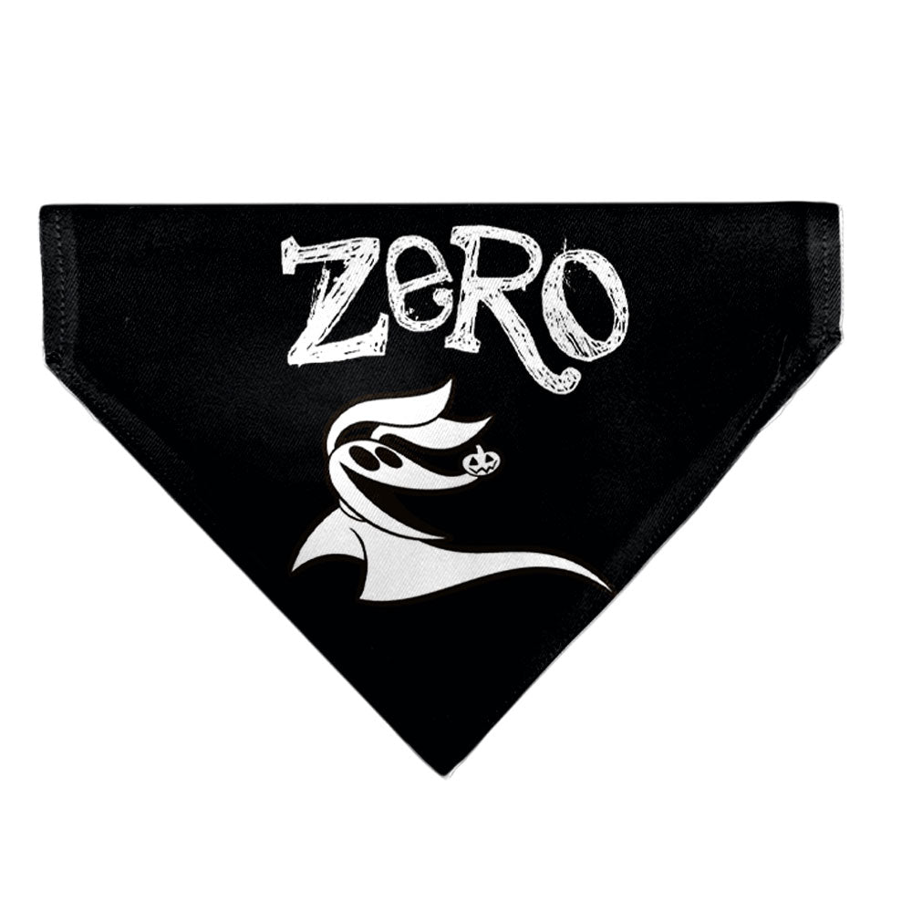 Pet Bandana - Nightmare Before Christmas ZERO Smiling Pose Black/White 