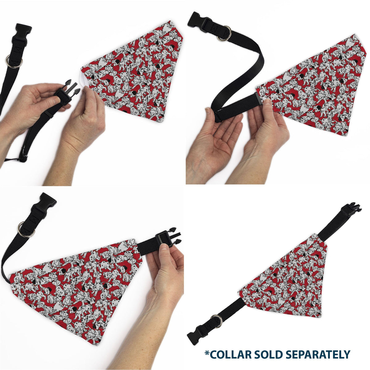 Pet Bandana - 101 Dalmatians Puppies Scattered Red 
