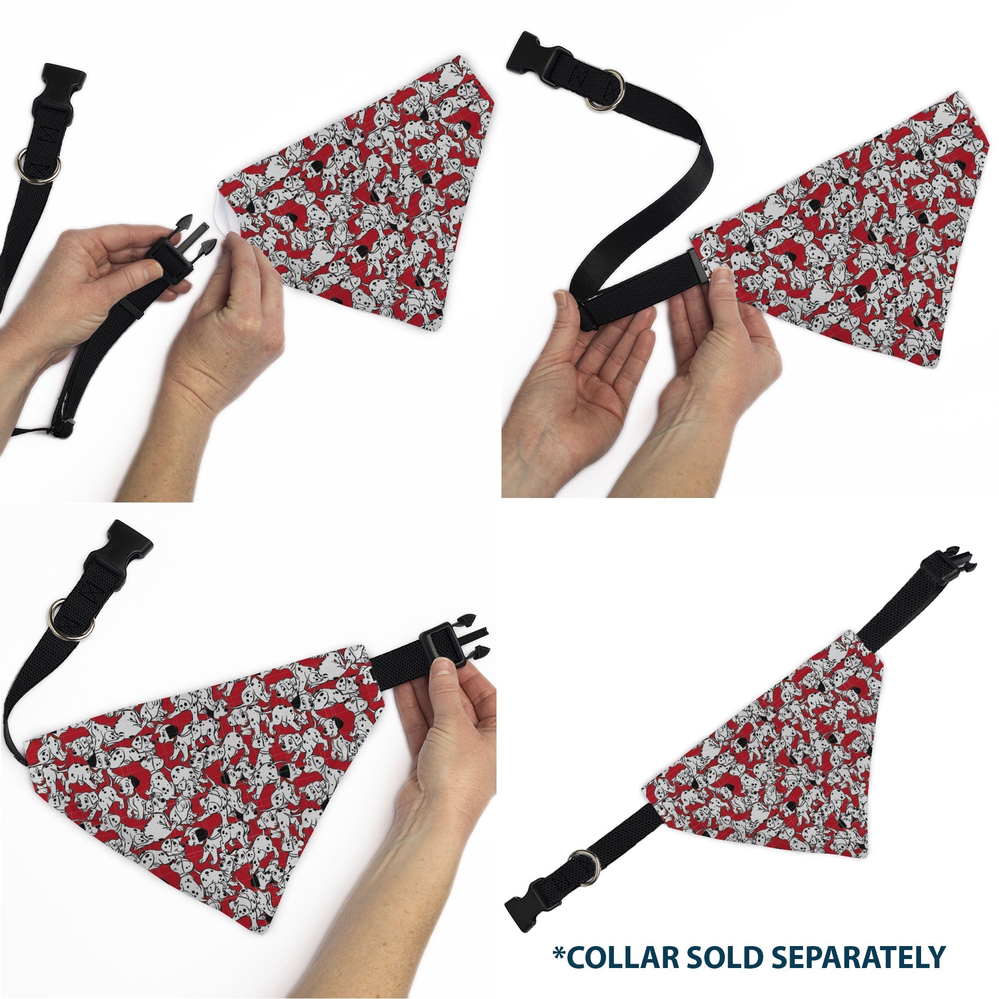 Pet Bandana - 101 Dalmatians Puppies Scattered Red 