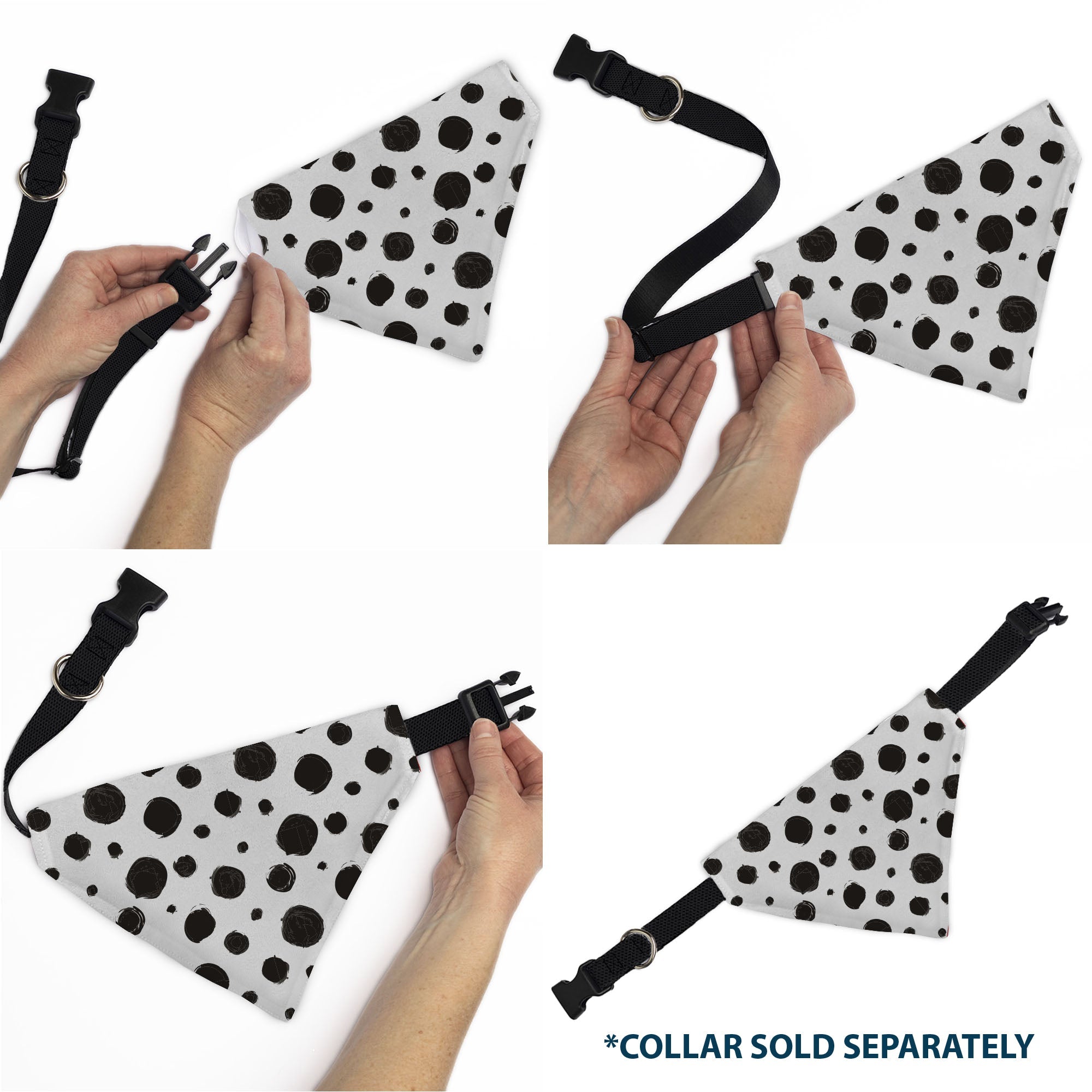 Pet Bandana - 101 Dalmatians Cruellas Spots White/Black 
