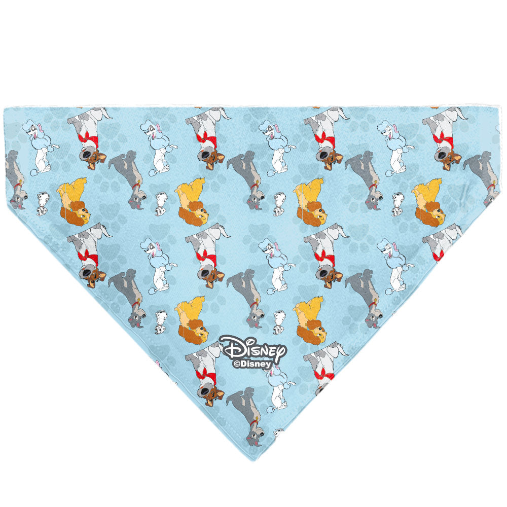 Pet Bandana - Disney Dogs 5-Dog Group Collage/Paws Blues 
