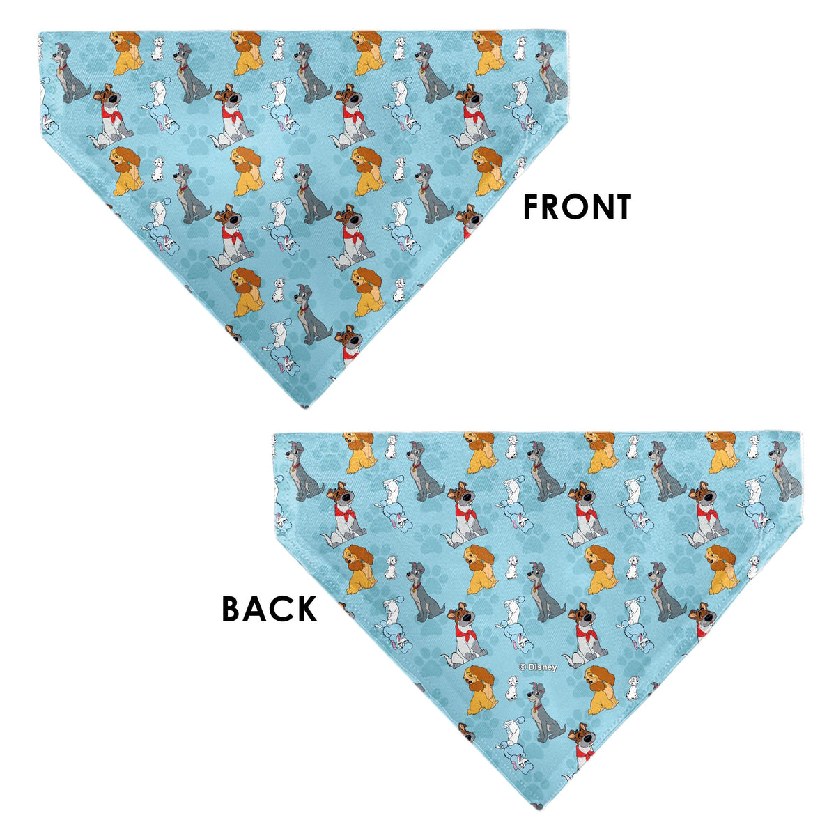 Pet Bandana - Disney Dogs 5-Dog Group Collage/Paws Blues | HT Animal Supply