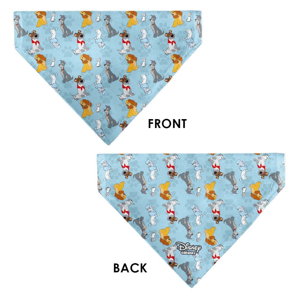 Pet Bandana - Disney Dogs 5-Dog Group Collage/Paws Blues 