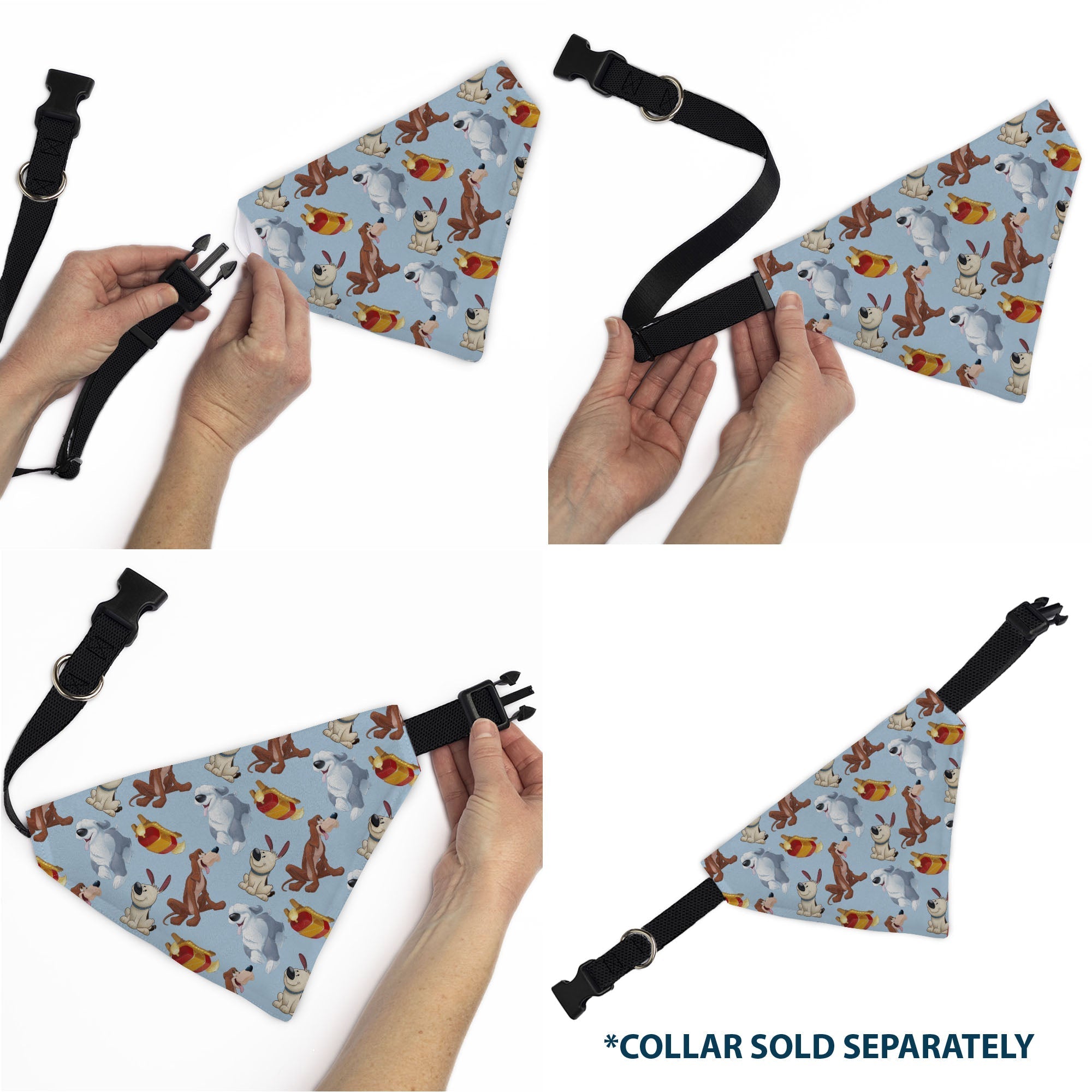 Pet Bandana - Disney Princess Dogs 4-Dog Group Collage/Paws Blues 