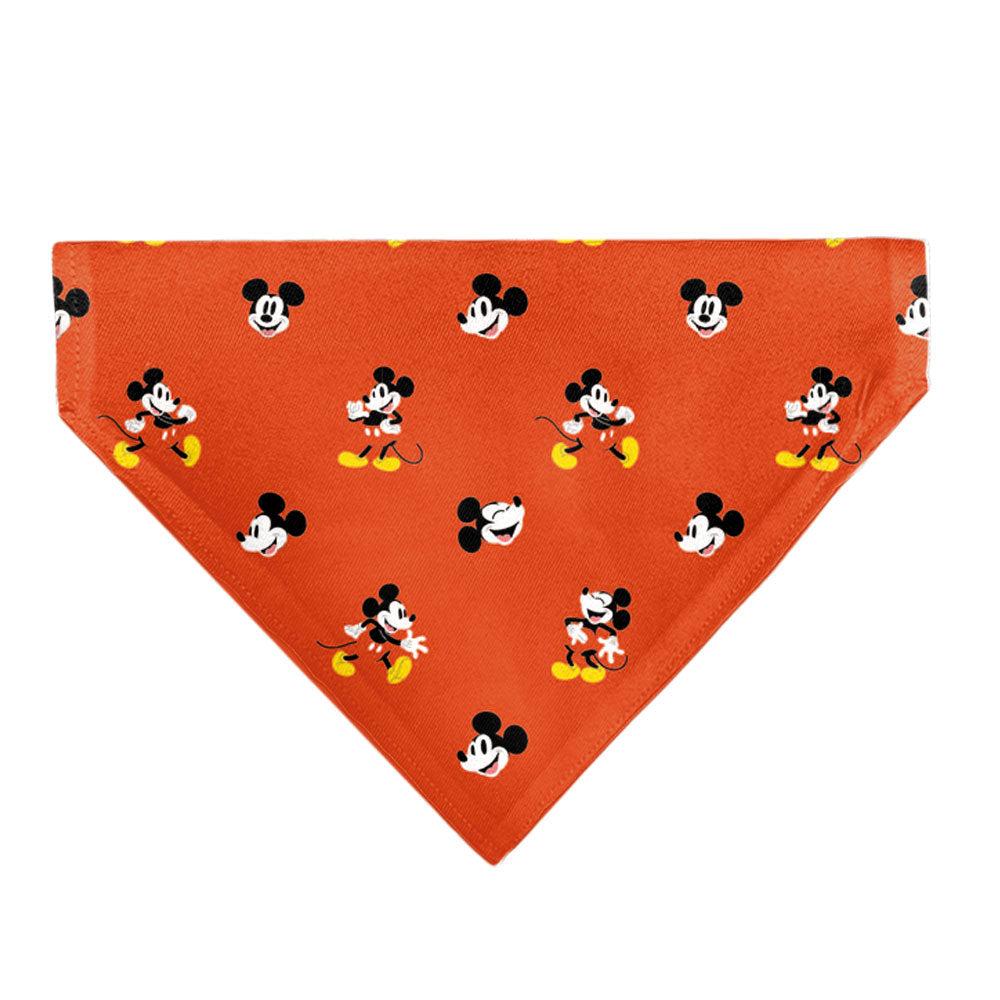 Pet Bandana - Mickey Mouse Poses and Expressions Scattered Red 