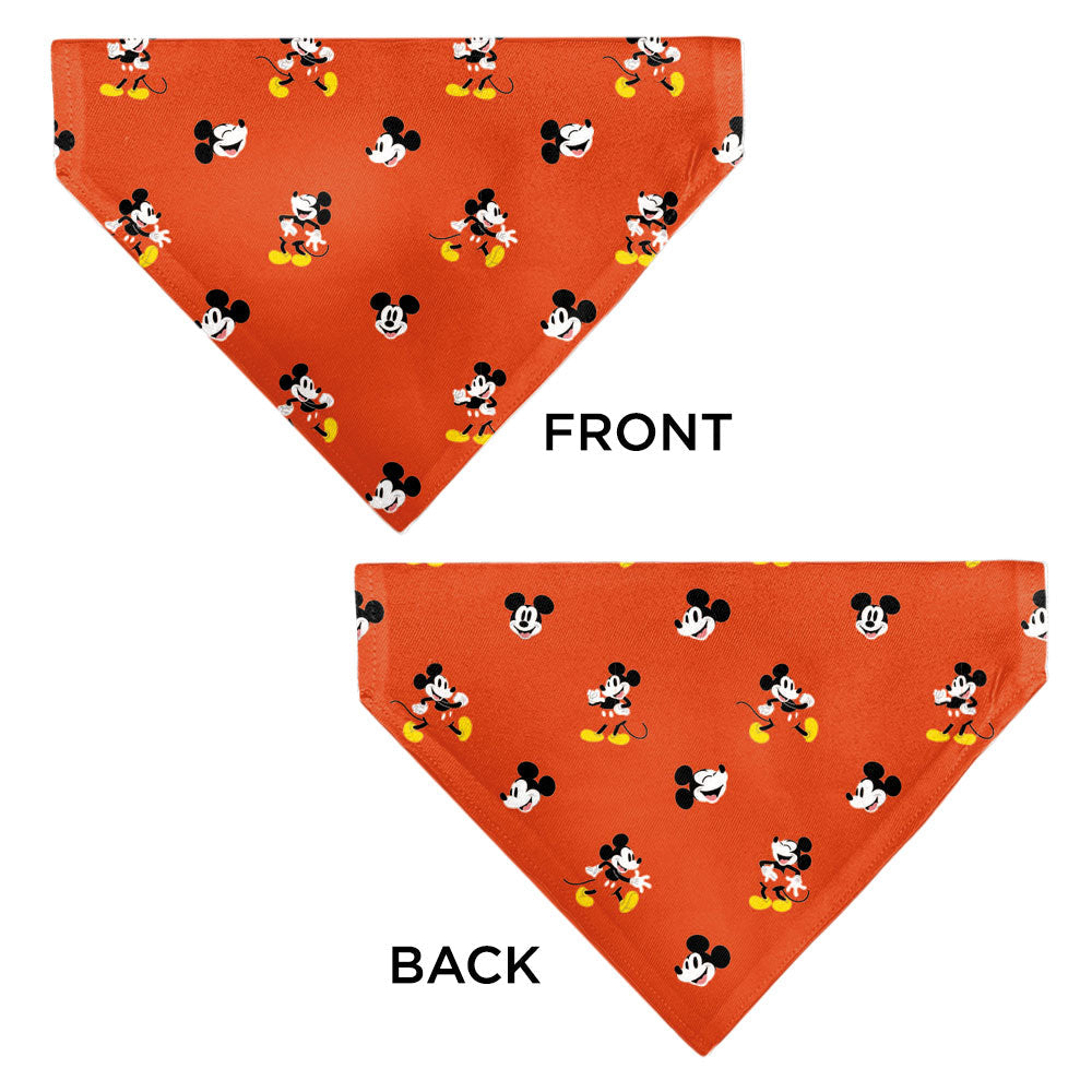 Pet Bandana - Mickey Mouse Poses and Expressions Scattered Red 