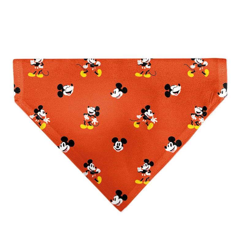 Pet Bandana - Mickey Mouse Poses and Expressions Scattered Red 