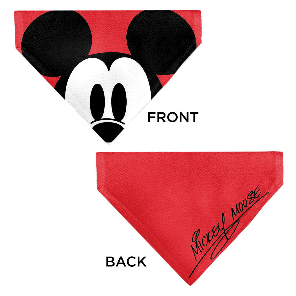 Pet Bandana - Mickey Mouse Face Character Close-Up Red 