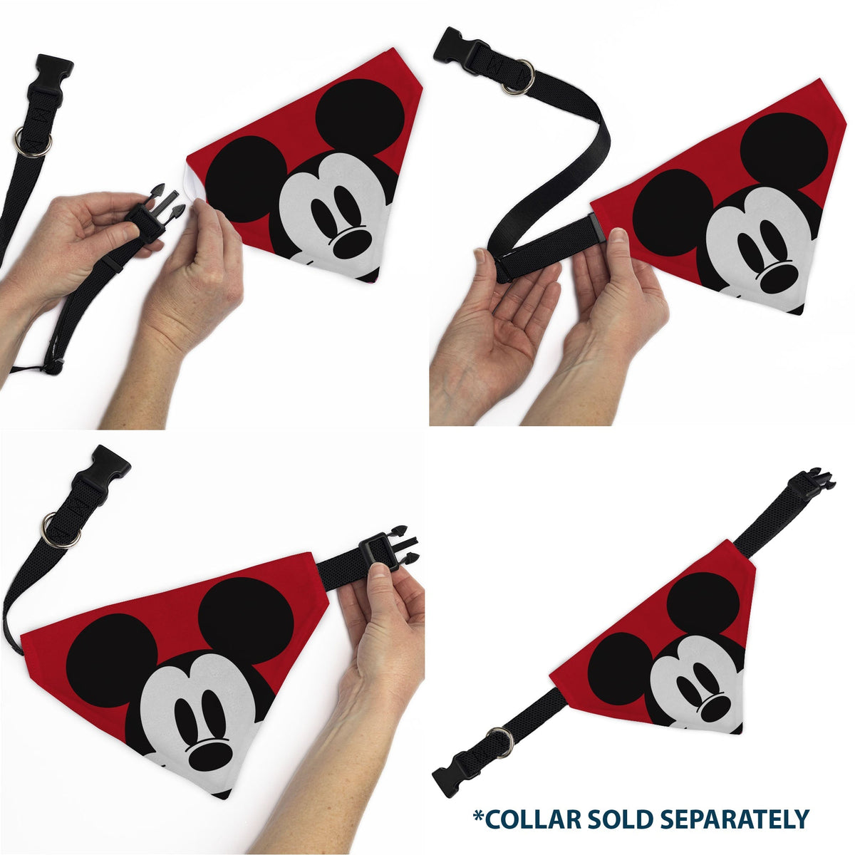Pet Bandana - Mickey Mouse Face Character Close-Up Red 