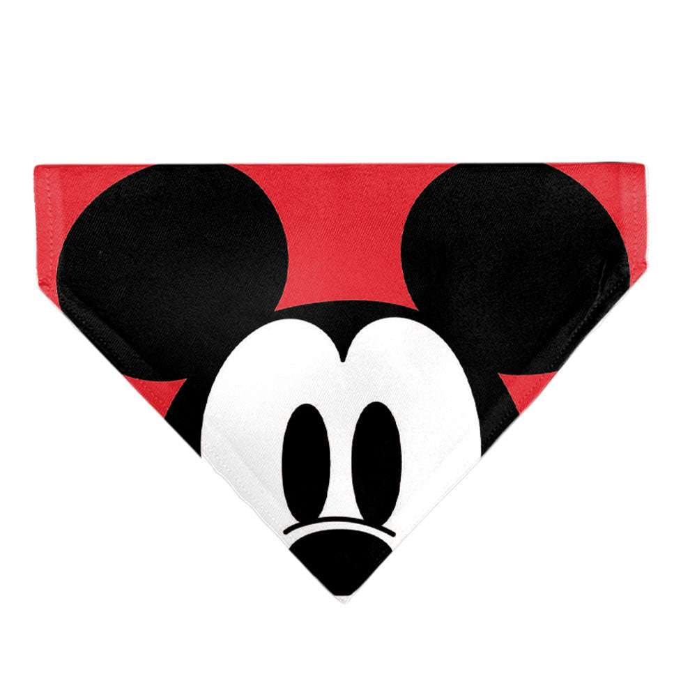 Pet Bandana - Mickey Mouse Face Character Close-Up Red 
