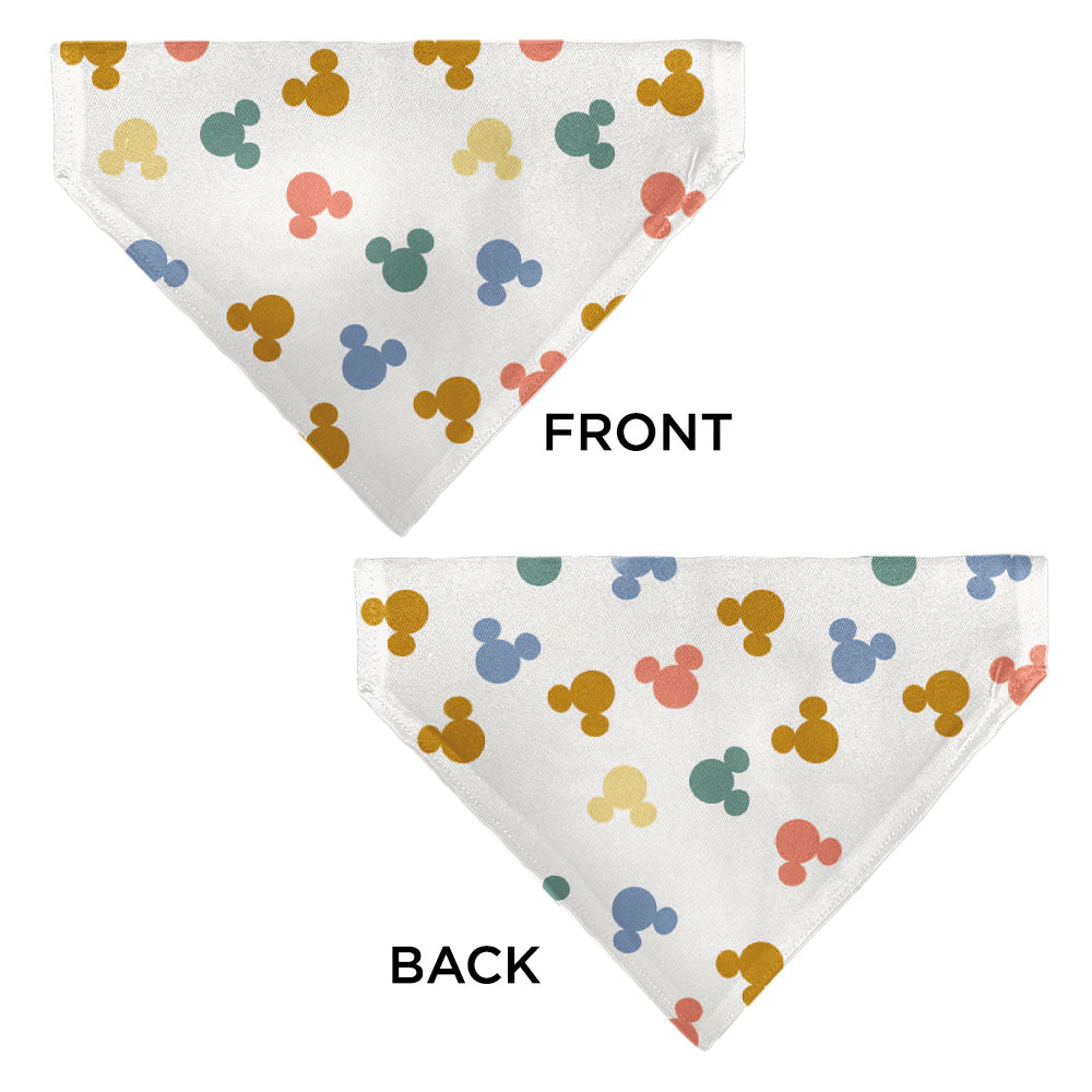 Pet Bandana - Mickey Mouse Ears Icon Scattered White 