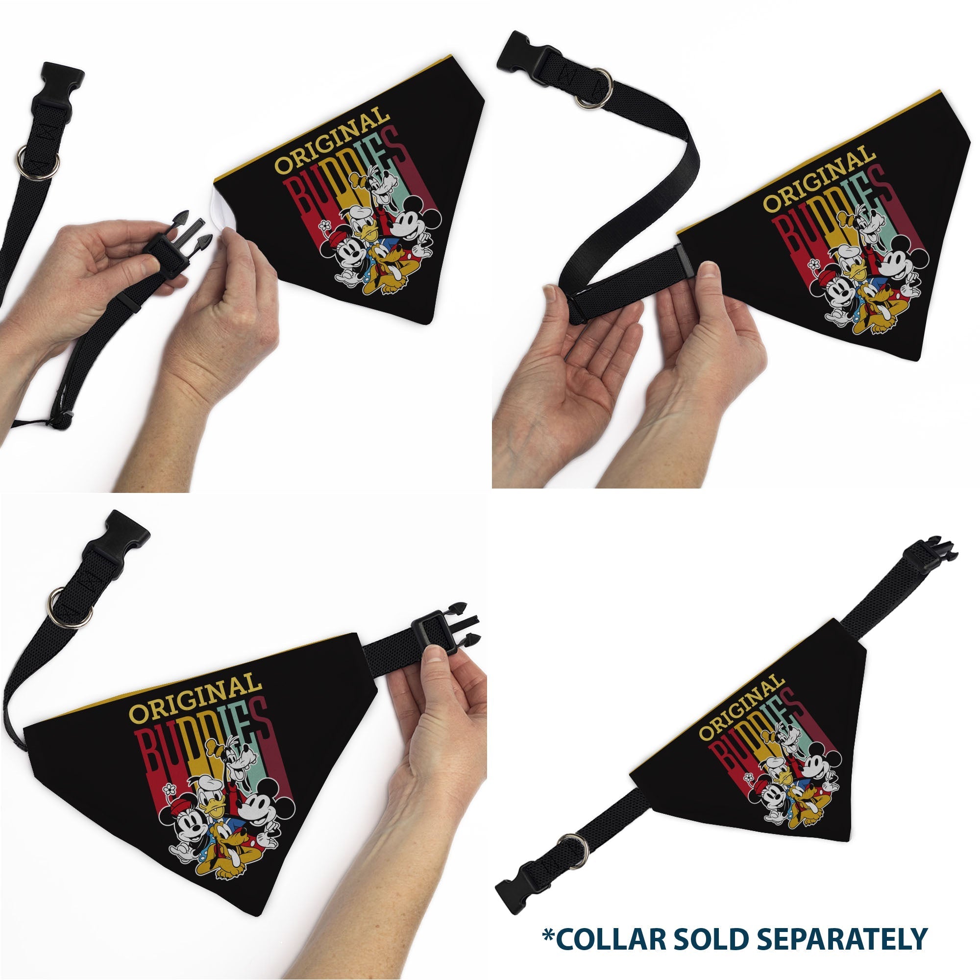 Pet Bandana - Disney Fab Five ORIGINAL BUDDIES Group Pose Black 