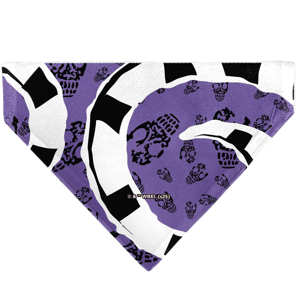 Pet Bandana - Beetlejuice Sandworm Pose and Skulls Icon Purple/Black