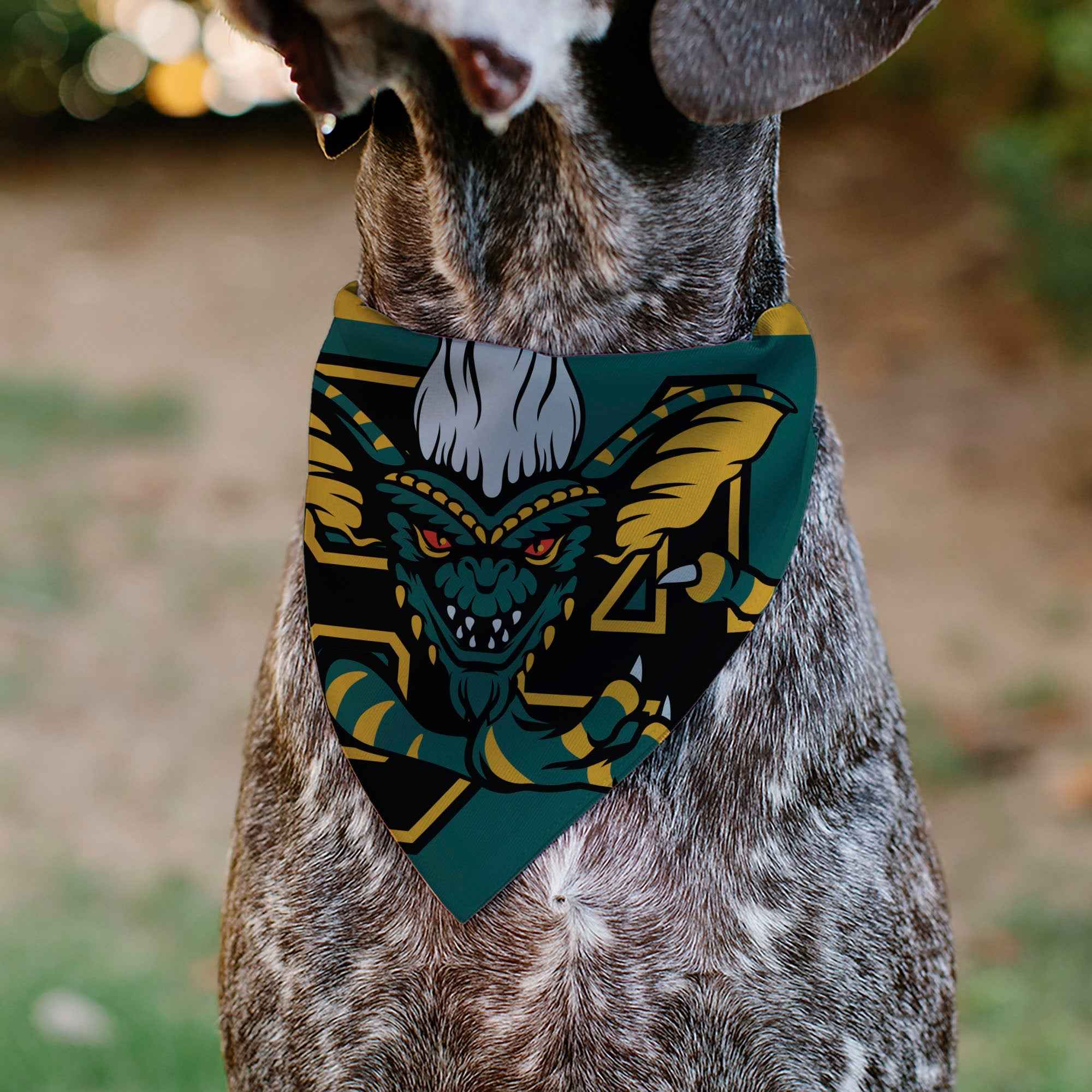 Pet Bandana - Stripe 84 Face and GREMLINS Title Logo