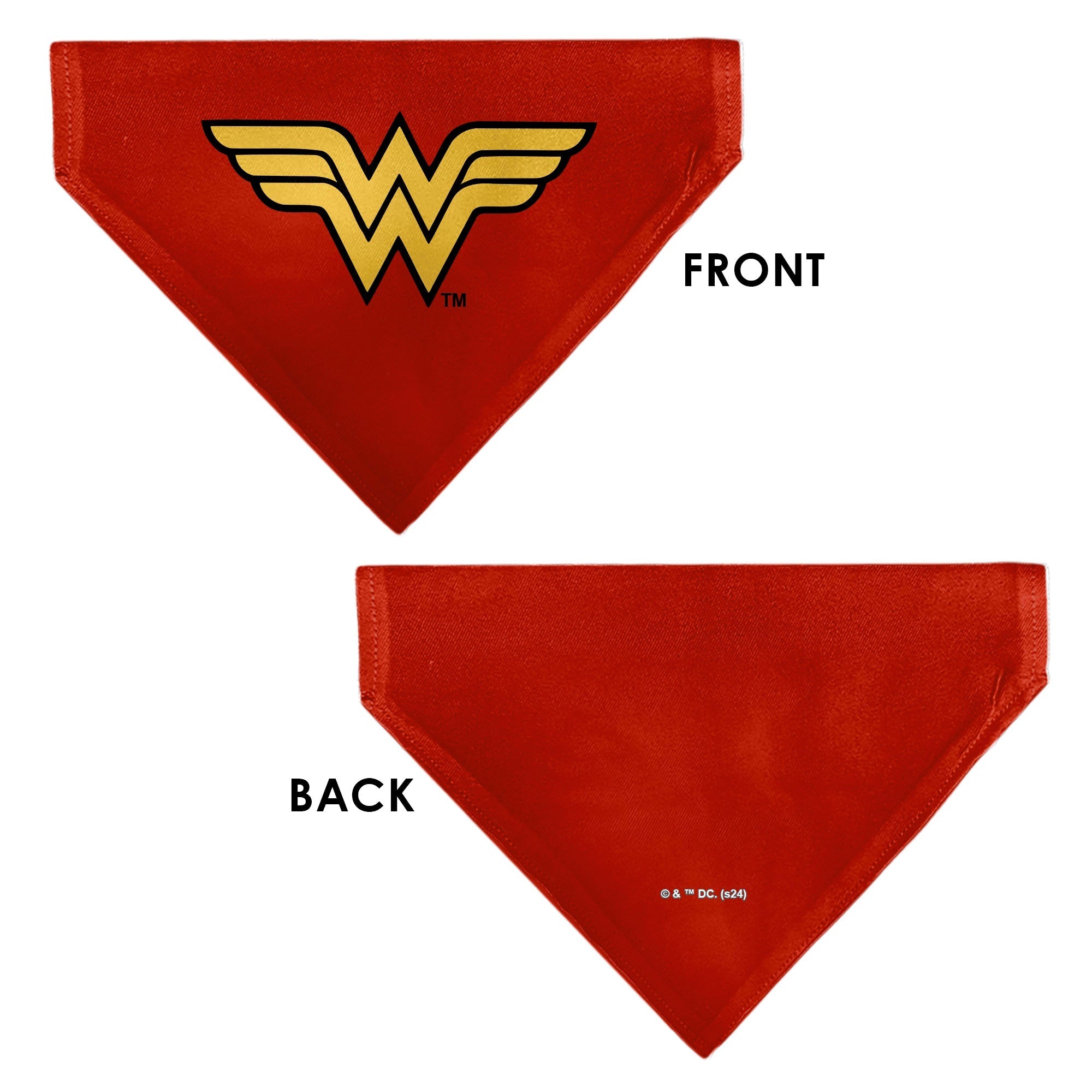 Pet Bandana - Wonder Woman WW Logo Red/Black/Yellow 
