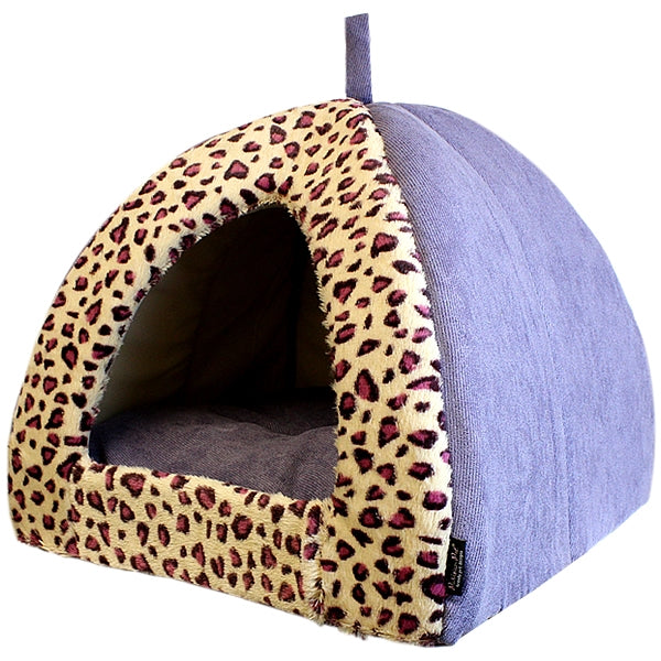 Parisian Pet Safari Cove for Dogs & Cats - Comfortable, Washable, Durable, Purple Safari Pet Bed for Small Pets