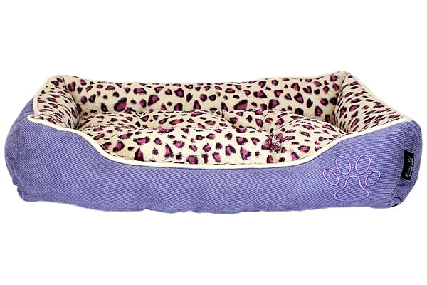 Parisian Pet Safari Lounger for Dogs & Cats - Soft, Durable, Lightweight, Washable Safari Lounger, Luxury Purple Pet Bed for Small Pets