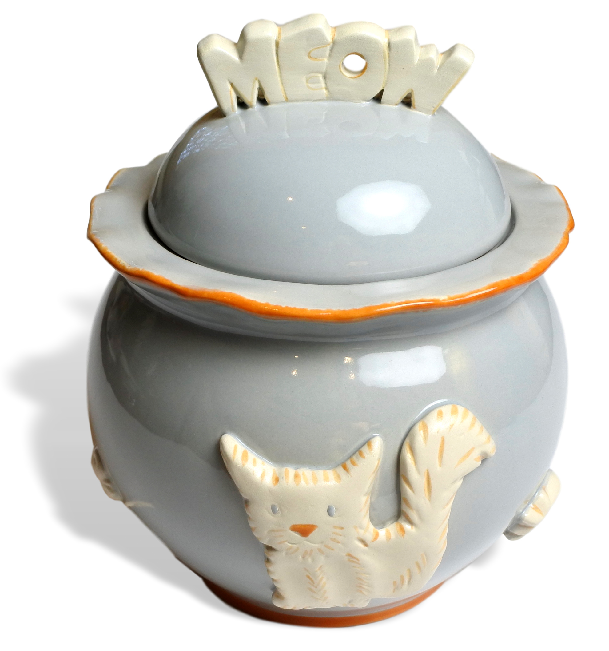 Cat Treat Jar - French Grey