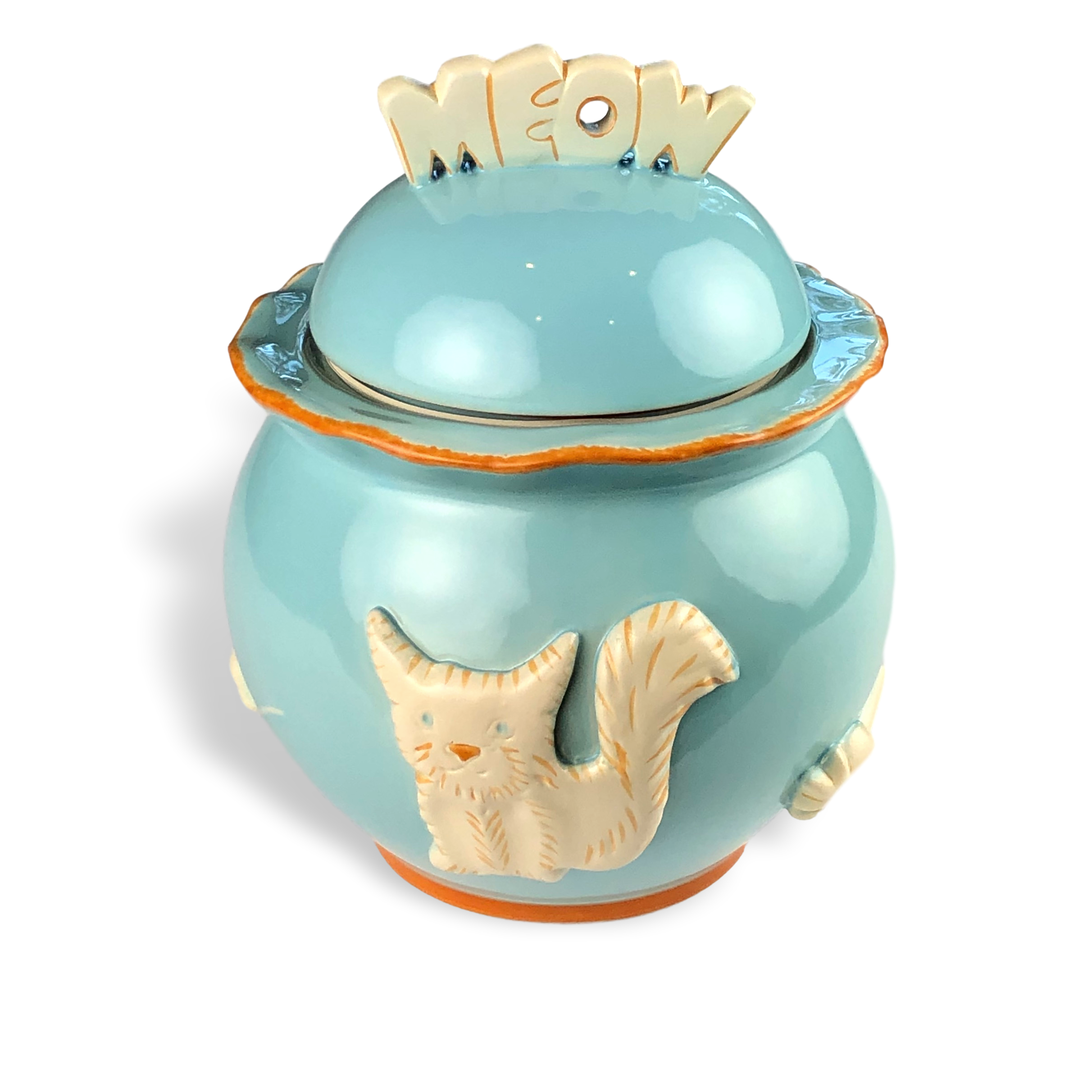 Cat Treat Jar - Sky Blue