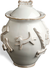Dog Treat Jar - French White