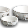 Dog Food/Water Bowl - French White