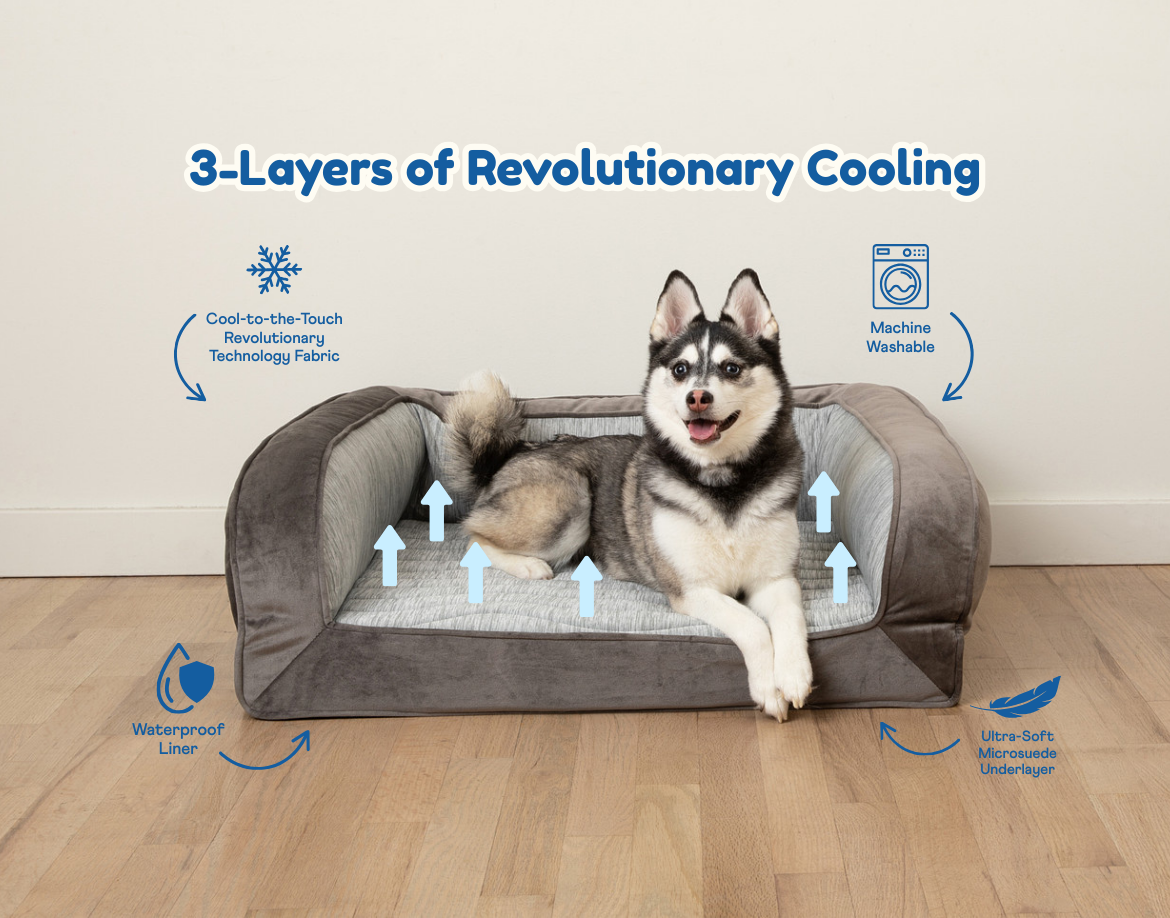 PupChill Cooling Bolster Dog Bed 