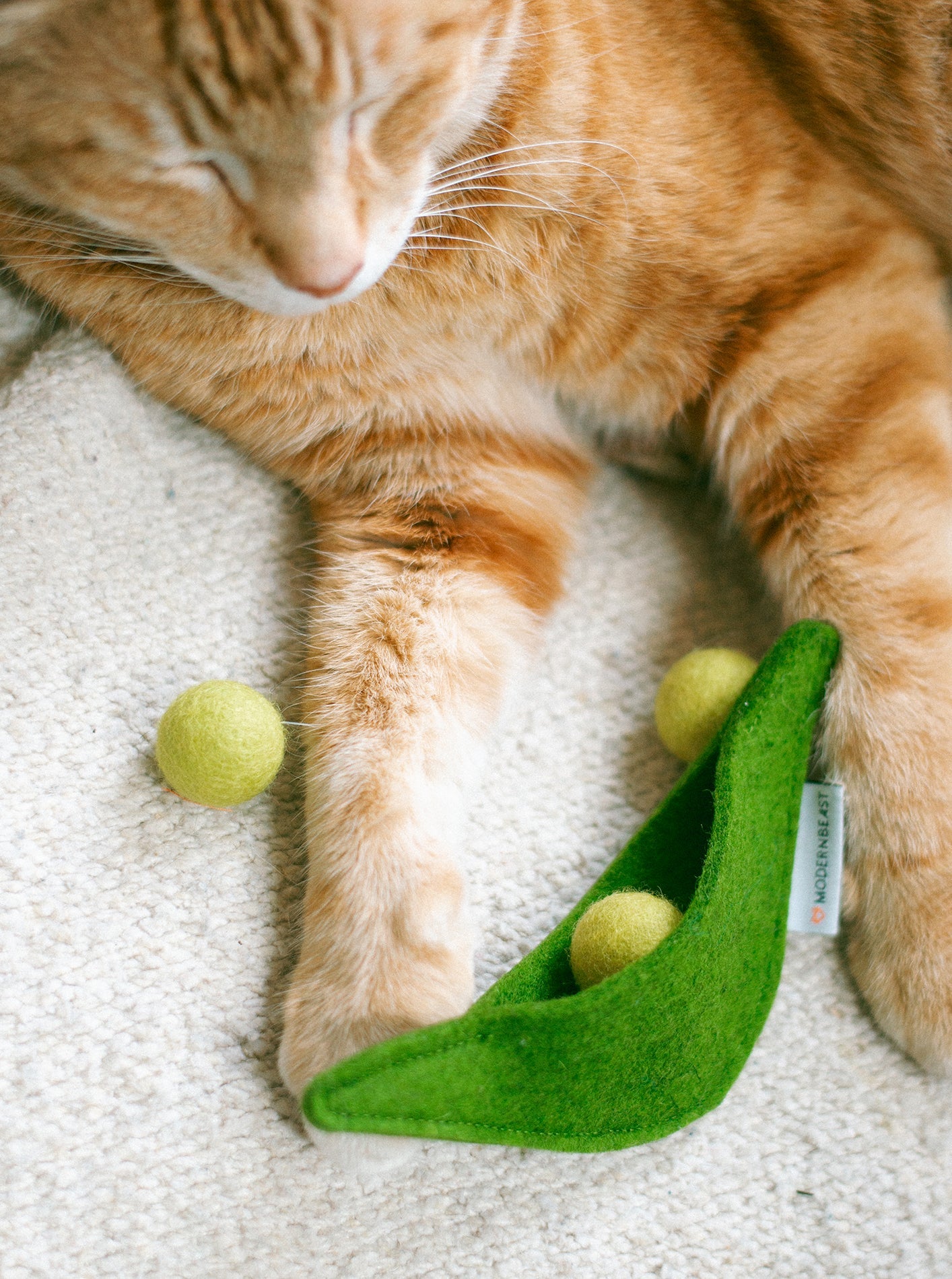 Pea Pod Wool Cat Toy