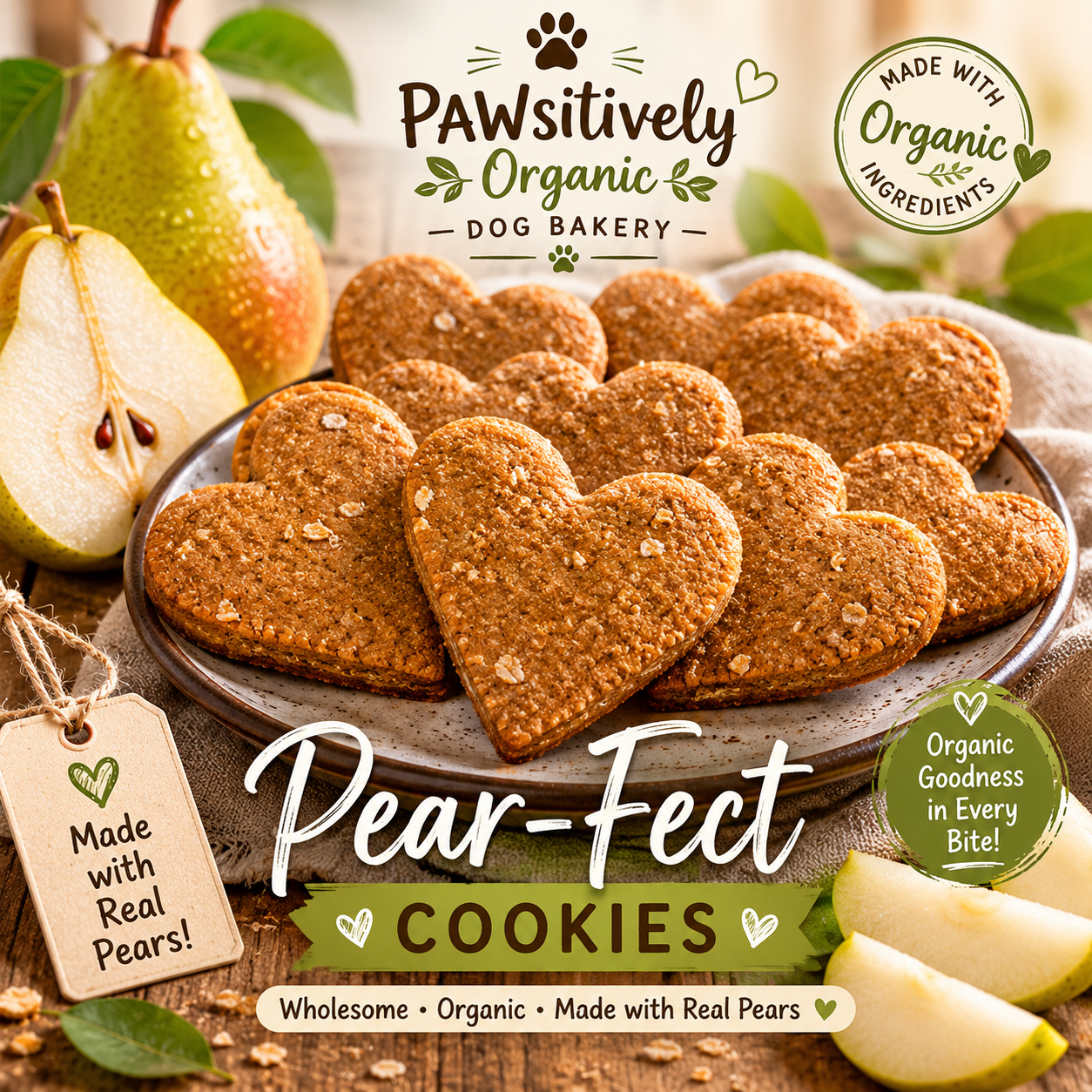 PAWsitively Organic Pear-Fect Dog Cookies