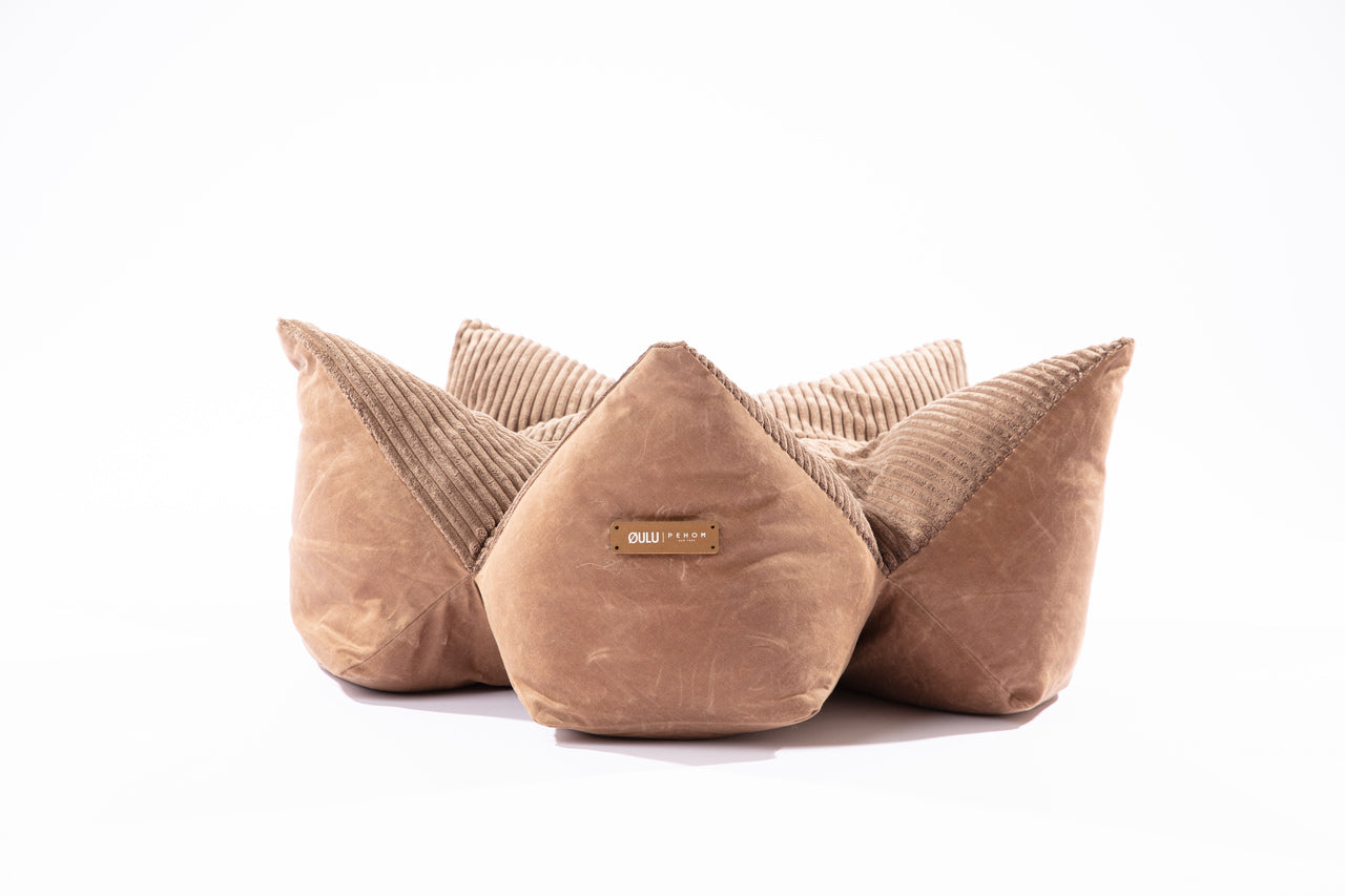 OULU x PEHOM - Cuddle Pet Pillow Bed - Navy Blue / Olive Green / Canyon Brown