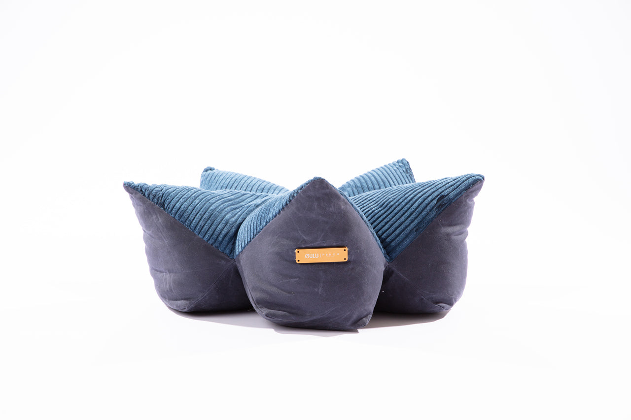 OULU x PEHOM - Cuddle Pet Pillow Bed - Navy Blue / Olive Green / Canyon Brown