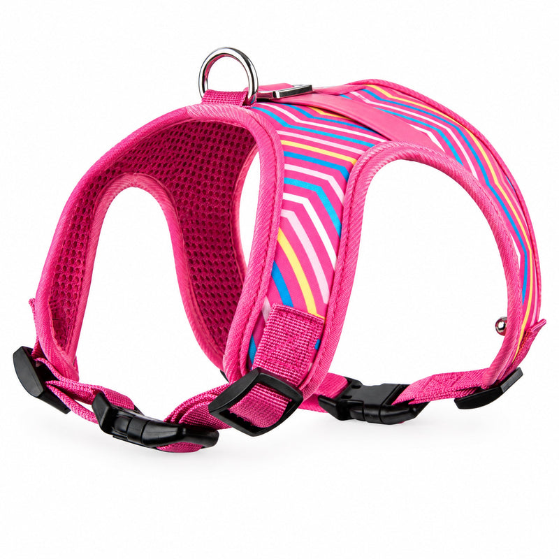 Buckle-Down Barbie Chevron Pink/Multi Color with "Belt and Buckle" Pet Harness
