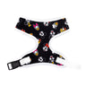 Disney Plastic Buckle Pet Harness, Dog Collar, The Sensational Six Smiling Faces Scattered Black