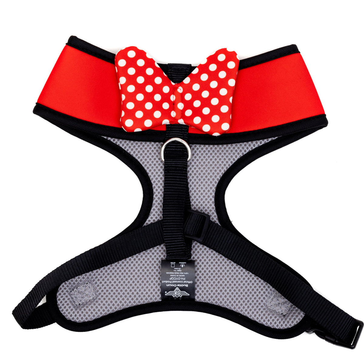 Buckle-Down Minnie Mouse Ears and Bow Icon with Autograph Red and Bow Applique Polka Dot Red/White Pet Harness