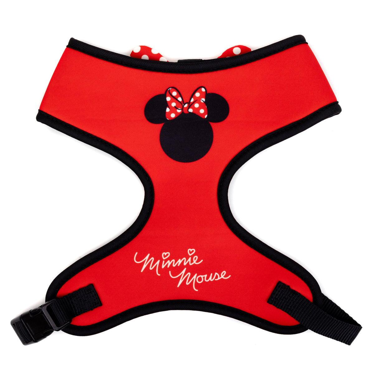Buckle-Down Minnie Mouse Ears and Bow Icon with Autograph Red and Bow Applique Polka Dot Red/White Pet Harness