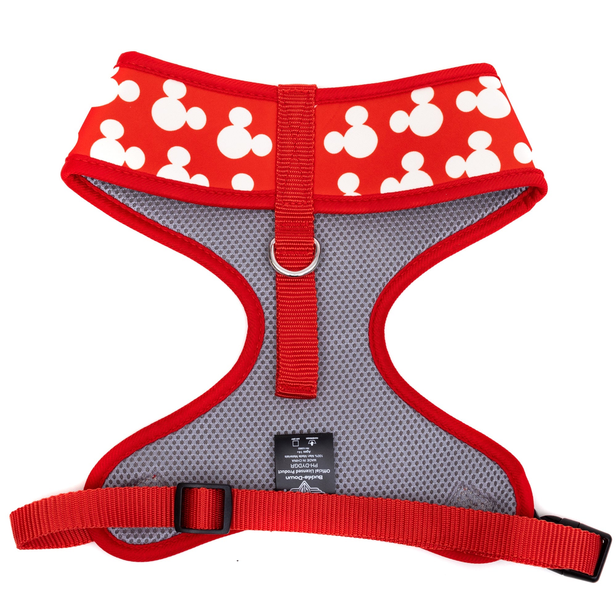 Pet Harness - Mickey Mouse Ears Icon All Over Red/White