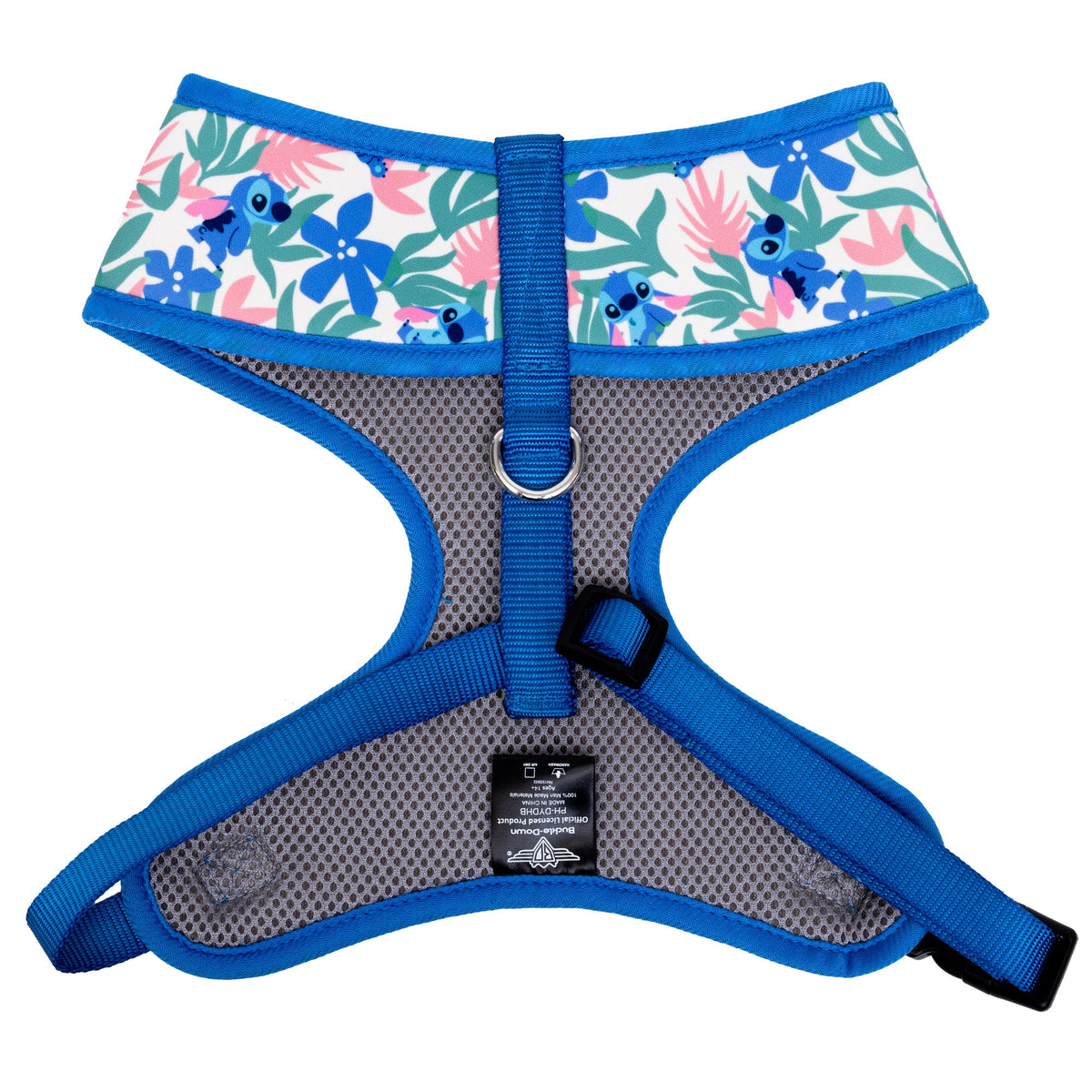 Buckle-Down Lilo & Stitch Stitch Poses and Tropical Flowers Collage Ivory/Multi Color Pet Harness