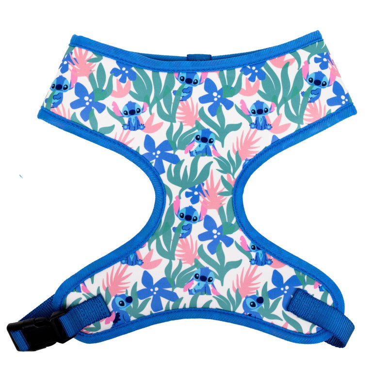 Buckle-Down Lilo & Stitch Stitch Poses and Tropical Flowers Collage Ivory/Multi Color Pet Harness