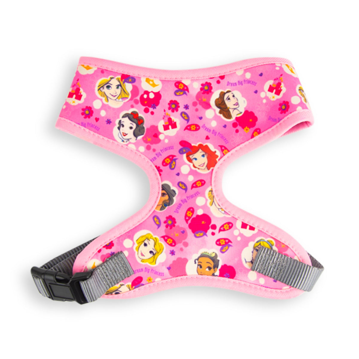 Buckle-Down Disney DREAM BIG PRINCESS Face and Icons Collage Pinks Pet Harness