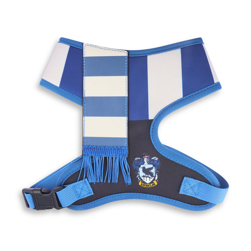 Buckle-Down Harry Potter Ravenclaw Stripe Blue/Gray with Scarf Applique Pet Harness