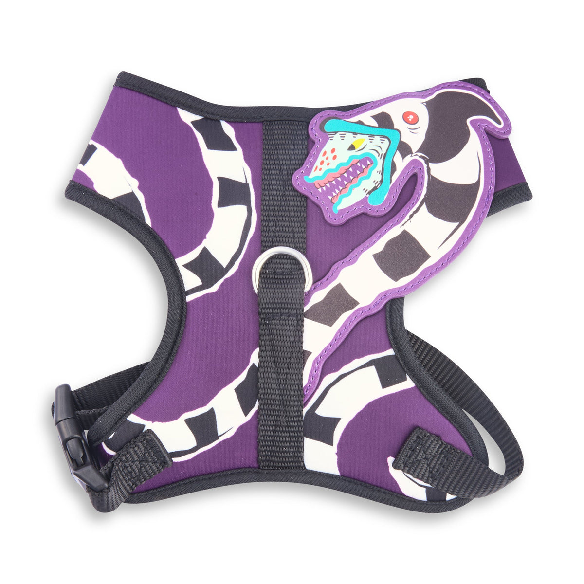 Buckle-Down Beetlejuice Purple with Sandworm Applique Pet Harness