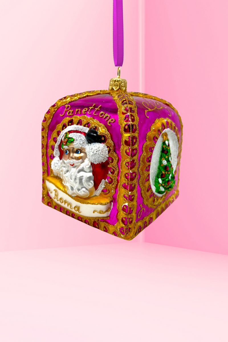 Pink Panettone Polish Glass Ornament